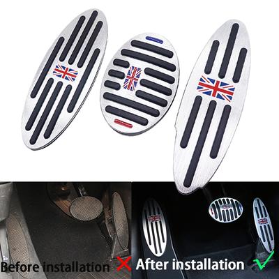 3PCS For MINI Cooper S JCW Countryman F60 R60 R55 R61 F54 F55 F56 F57 Car Footrest Pedal Stickers Decorations Accessories