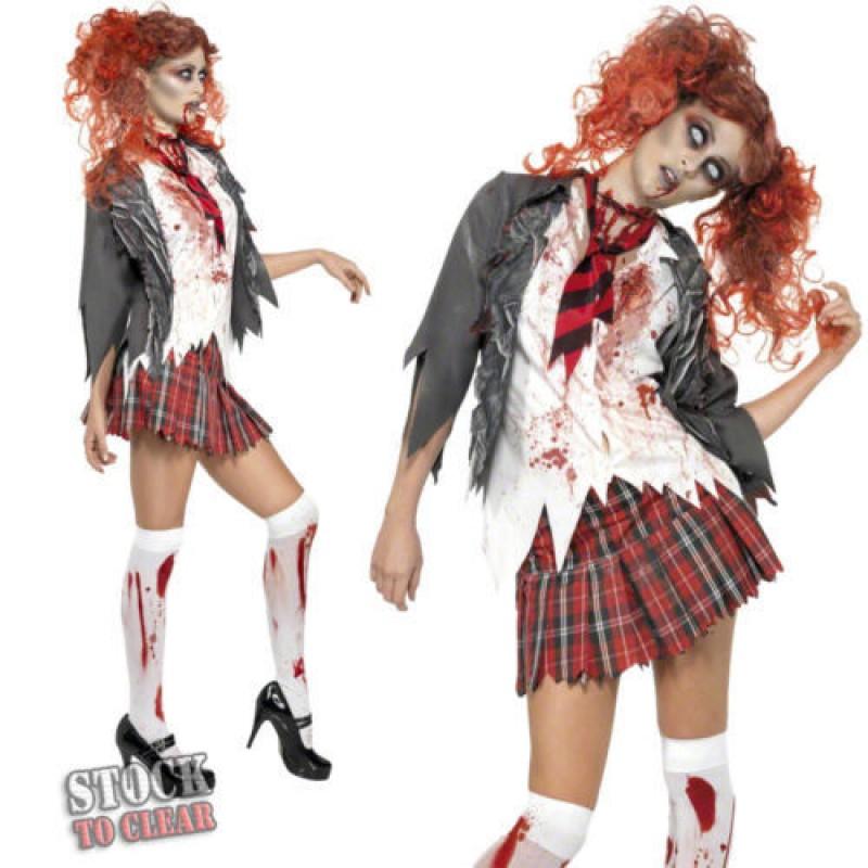 Zombie Costume Halloween Role Play Ghost Outfit School Party Stage Performance