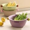 Double Layer Fruit Vegetable Washing Bowl Water-Filtering Basin Food Storage Container  Household