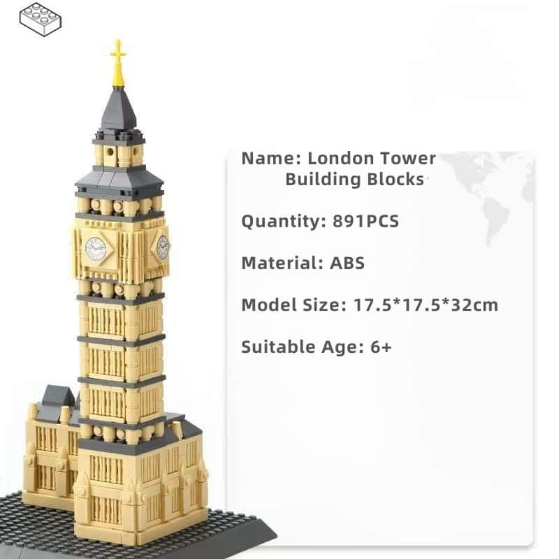Non-Toxic 891Pcs Bricks World Architecture Model Diy London Tower Building Blocks Model Gift For Kids And Adults Christmas Gift