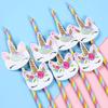 20pcs Unicorn Party Disposable Straws Unicorn Birthday Party Decorations Kids Girl Baby Shower Wedding Pool Party Supplies