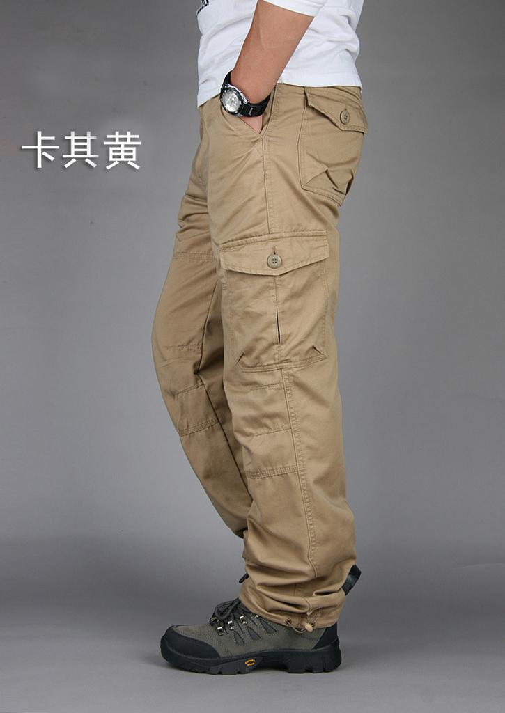 Hot Sale, Multifunctional Outdoor Casual Pants Multi-Pocket Overalls, Men's Loose Cotton Men's Multi-Bag Pants