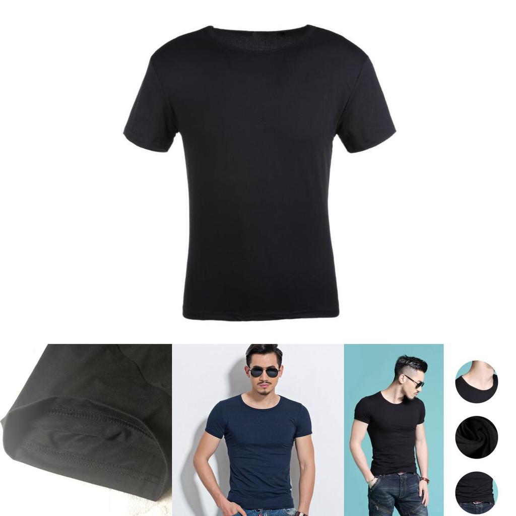 Men's Summer Casual Fashion Solid Color O-neck T-shirt With Short Sleeves