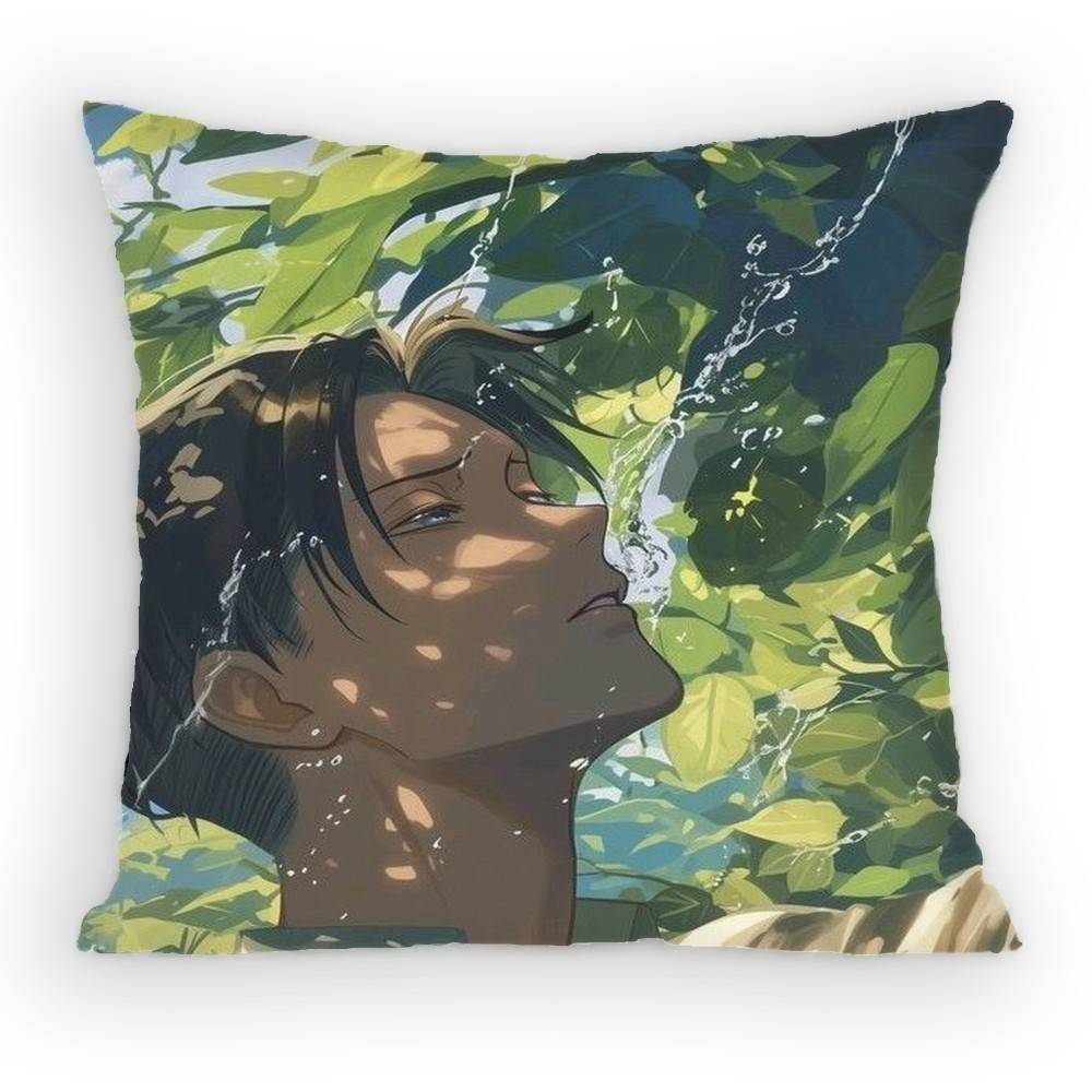 Attack On Titan Levi Ackerman Pillow Case Antidustmite Pillowcase Invisible Zipper Silky Short Plush Sofa Cushion Cover
