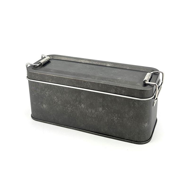 Stabile Rechteckige Blechdose mit Deckel zur Aufbewahrung von Kuchen, Tee-Verpackung, Reise-Kleinteile-Organizer