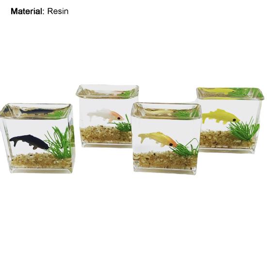 Brinquedo de aquário em miniatura ornamentos resina casa de bonecas acessórios de cena de aquário para meninas