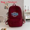 Nylon School Backpack For Girls And Teens With Design And Letter Pattern For Education Use
