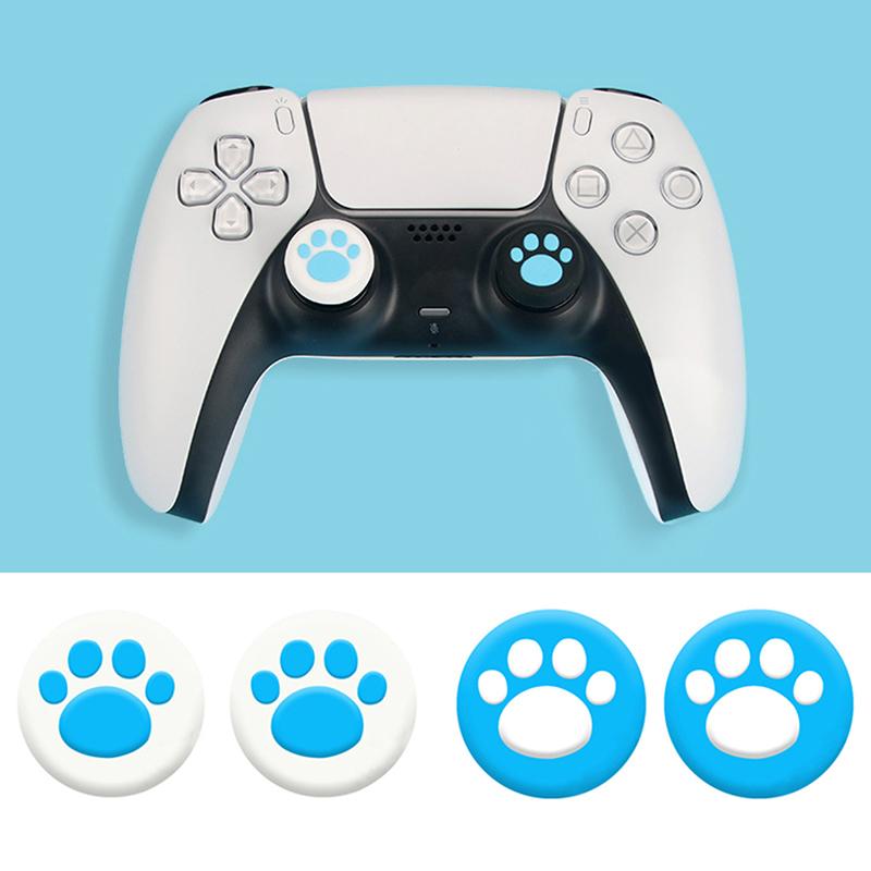 2 Stück Süße Silikon-Daumensticks Griffe für PS4/PS5 Controller Kappen Abdeckung Schutz