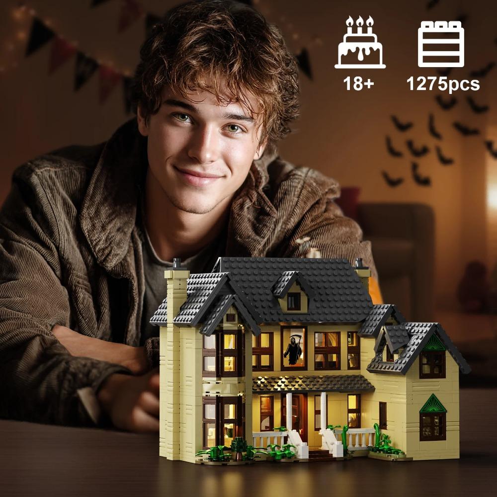 Ensemble Blocs de Construction Spring Hill Estate Horreur Film Ghostface Maison Briques Jouets Éducatifs Cadeaux Halloween pour Adultes[1275PCS]