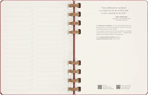 Moleskine nie datowany planer życia w spirali, twarda oprawa, rozmiar XL (20,4 cm szerokości x 25,2 cm wysokości), Rozgnieciona Wiśnia, DHUNDSPF3212MWH4