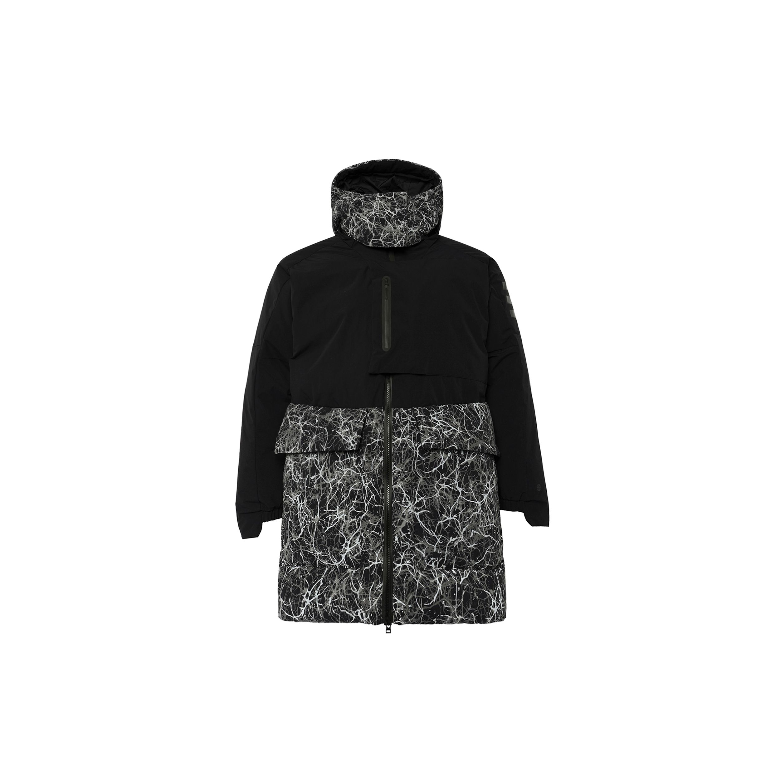 

Adidas Лоскутный узор на молнии с воротником-стойкой и капюшоном, женская верхняя одежда, черный цвет HN6941 M