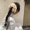 Sweet Embroidered Cherry Large Intestine Hair Ring High Elasticity New Sweet Girl Cherry Hair Tie Folded Lace Fabric Hair Rope