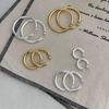 2024 European & American Minimalist Gold-Tone C-Shaped Hoop Earrings for Women
