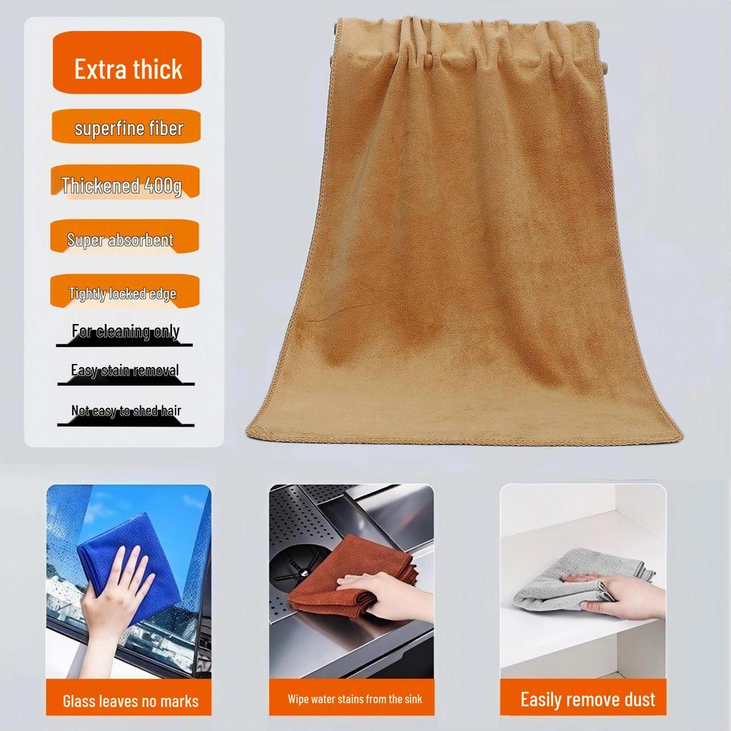 Ultra-Fine Fiber Thickened Car Wash and Cleaning Towel with High Water Absorption - Ideal for Home, Hotel, and Salon Use