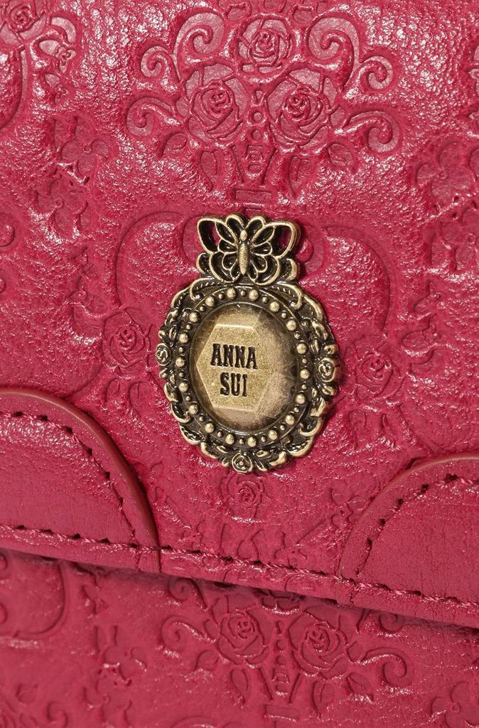 ANNA SUI Vintage Rose Clasp Bifold Magenta Wallet, Women's, 315622,
