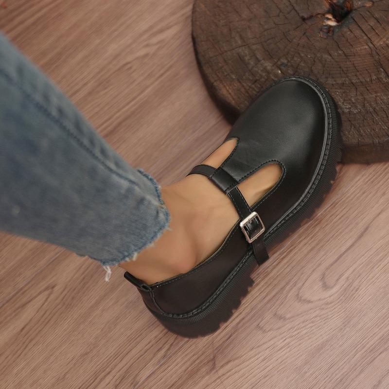 

Fashion 2025 Brand Women s Shoes Buckle Strap Women s High Heels Fashion Plus Size Office and Career New Best Seller Platform Heels 35 матовый черный