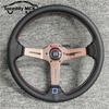 Spceddy Für Lenkrad 14 Zoll 350mm Perforiertes Leder Konkav Auto Sportlenkrad
