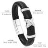 Men's Hand-Woven Leather Punk Bracelet with Alloy Accents