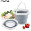 Thick Silicone Collapsible Bucket Outdoor Home Portable Folding Bucket for Fishing Washing Supplies Warehouse Home Storage