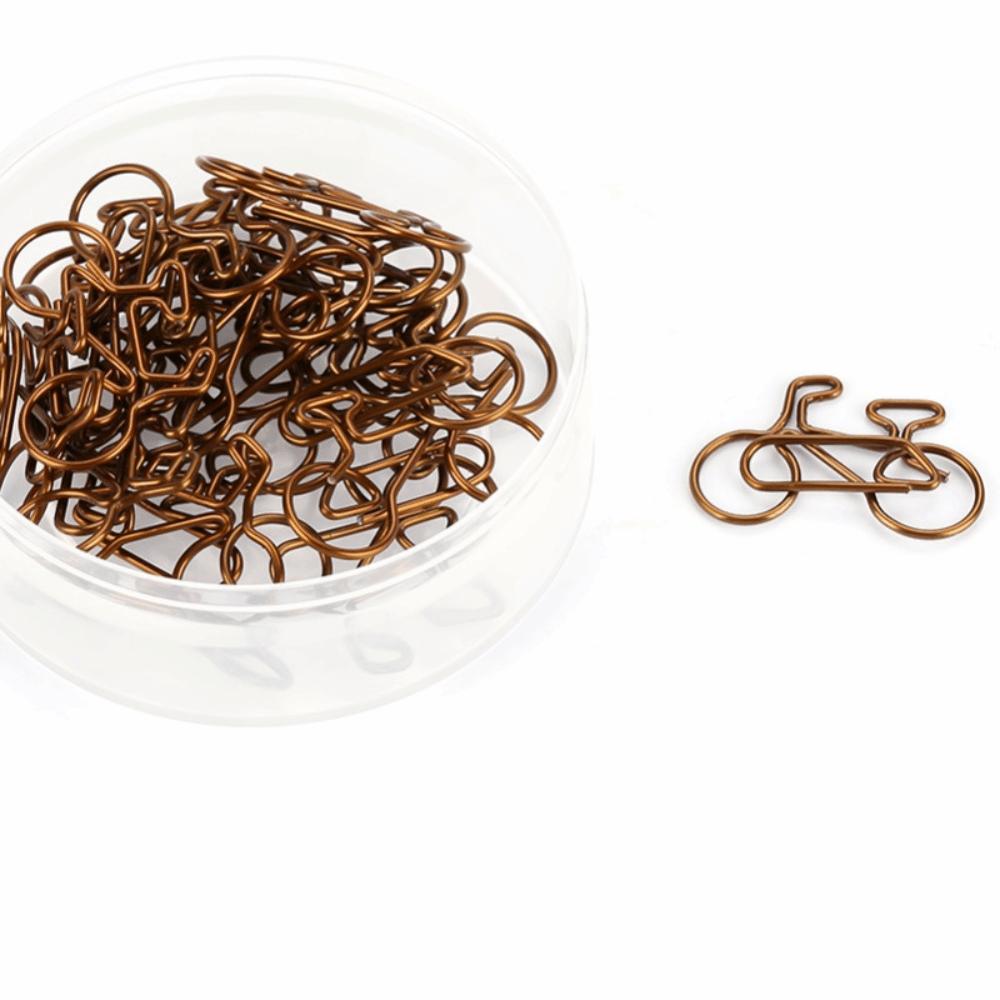 20pcs Pclip Metal Bicycle Shape Paper Clips Bicycle Durable Construction Bookmark Clips Coffee Metal Paper Clips Bookmark Use