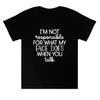 I’m Not Responsible for What My Face Does Printed Women's T-shirt Funny Sarcastic Quote Graphic Tee Short Sleeve Gift Female Top