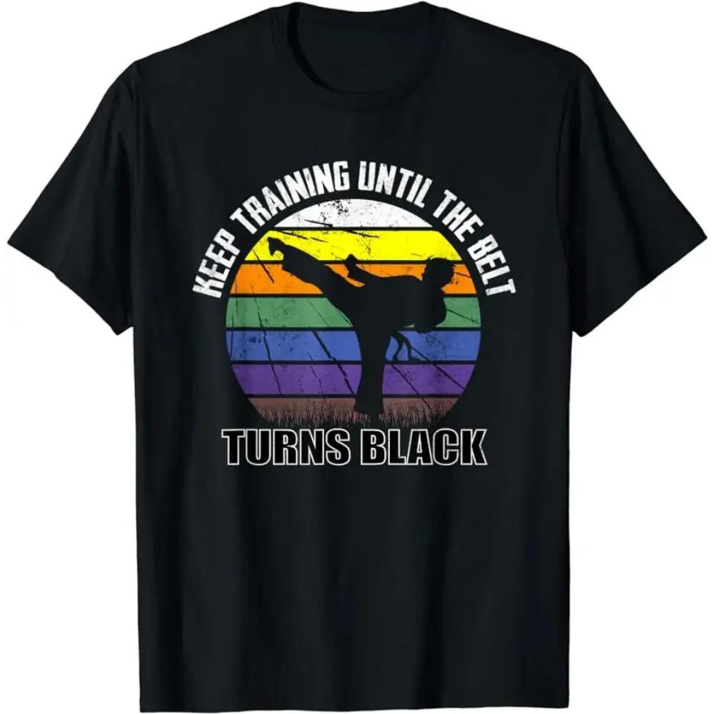 Stile Unisex Camicie Per Donna Uomo Classico Magliette A Maniche Corte Karate Taekwondo Ragazza Donna Karate Kick Tshirt