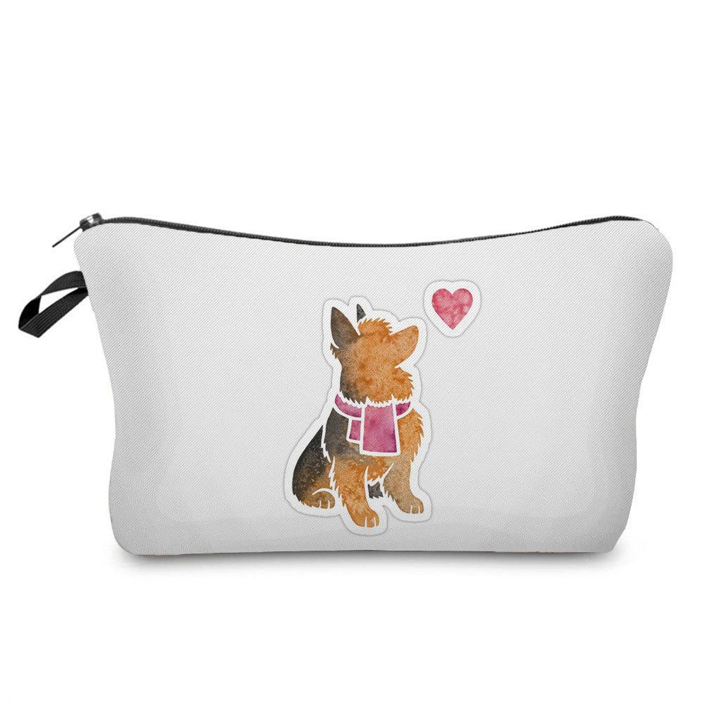 Women Dog Print Cosmetic Bag Toiletries Organize Travel Storage Case  6402