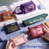 1Pc Portable Mini Zipper Mesh Storage Bag Coin Purse Small Square Mesh Coin Purse Travel Storage Carry Pouch With Zippered