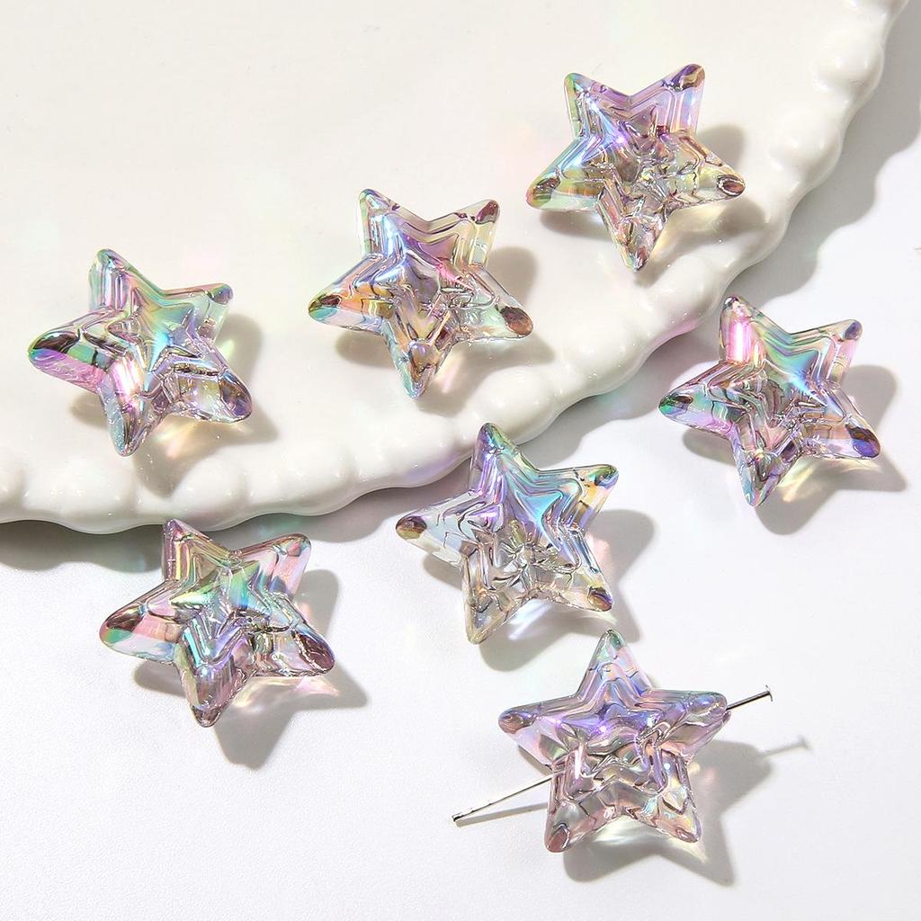 Acrylic Iridescent Star Beads DIY Kit for Hairpins, Bracelets, and Necklaces