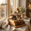 Warm Home Decor Accent Piece Wooden Reading Girl Figurine, Stable Pastoral Style Statue Desktop Artistic Ornament for Shelves Decor, Healing Ornament,