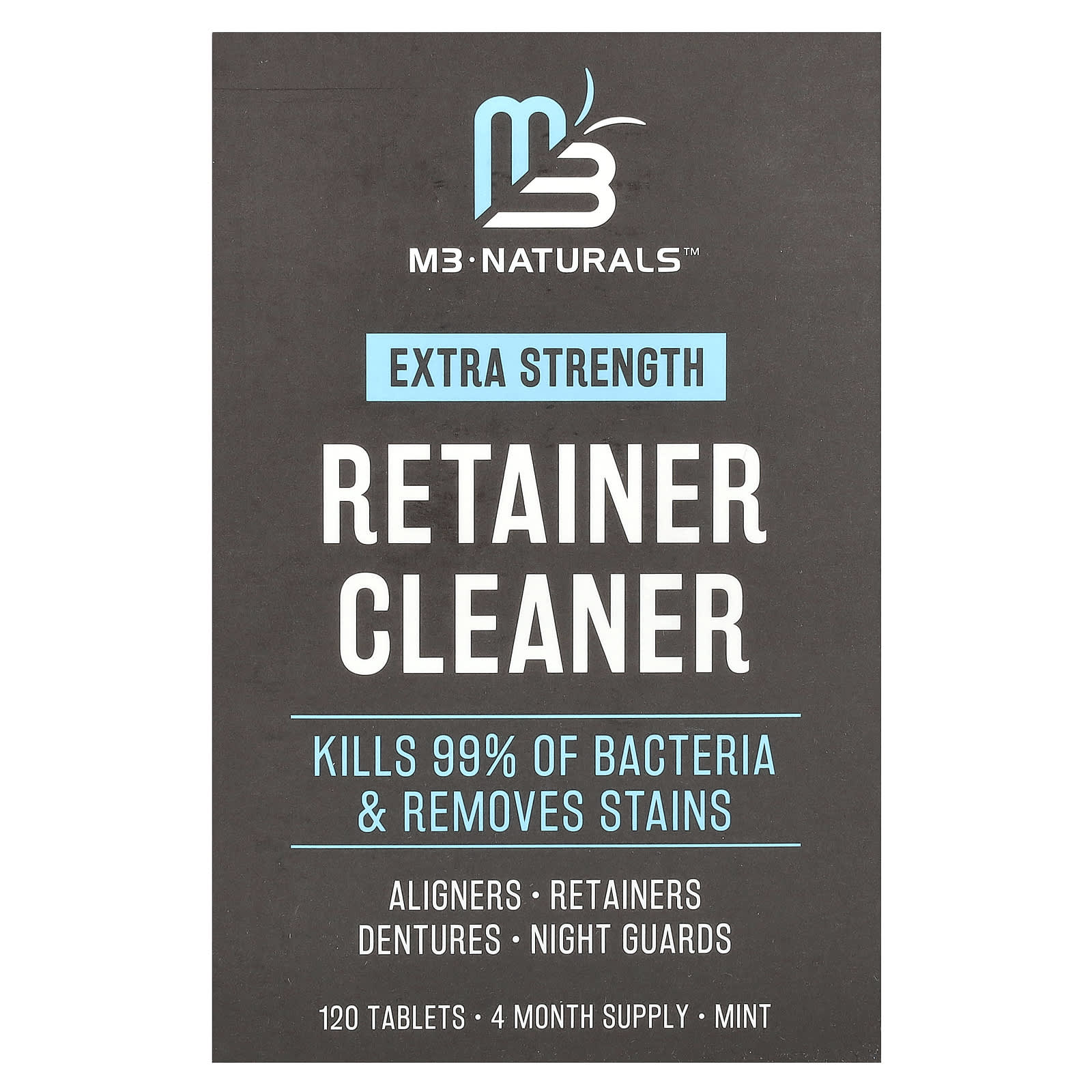 

M3 Naturals, Retainer Cleaner, Extra Strength, Mint, 120 Tablets