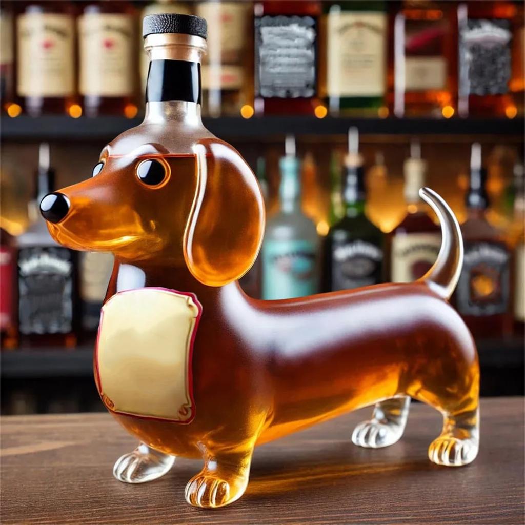 Dachshund Dog Whiskey Bottle, Fun Dachshund Whiskey Bottle, Glass Dachshunds Statue Wine Bottles, Dachshunds Decanter Decoration, For Bar, Home,