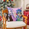 Beautiful Girl Cartoon Comics Game LLucky Star Pillow Case Silky Short Plush With Invisible Zipper Dustproof Sofa Cushion Cover