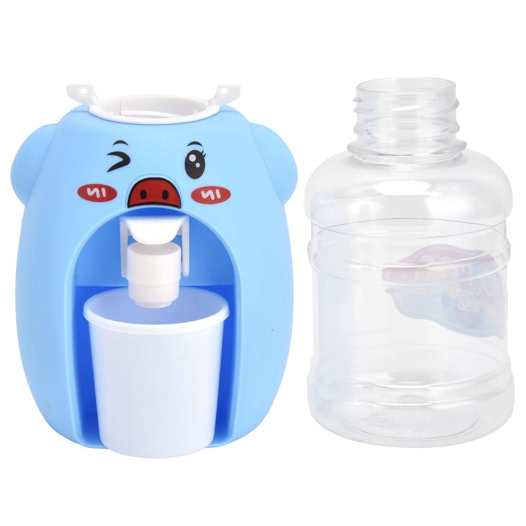 Mini Cartoon Getränkespender Spielzeug Simulation Wasserspender Küchenspielzeug für Kinder Blaues Schwein