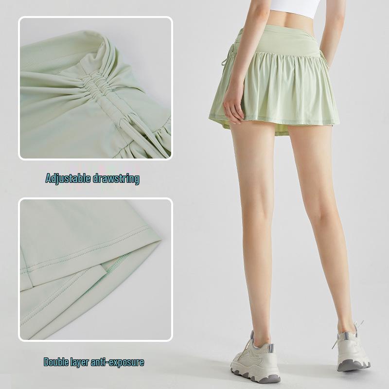 Triton High-Waisted Quick-Dry Tennis Skirt with Anti-Exposure Design