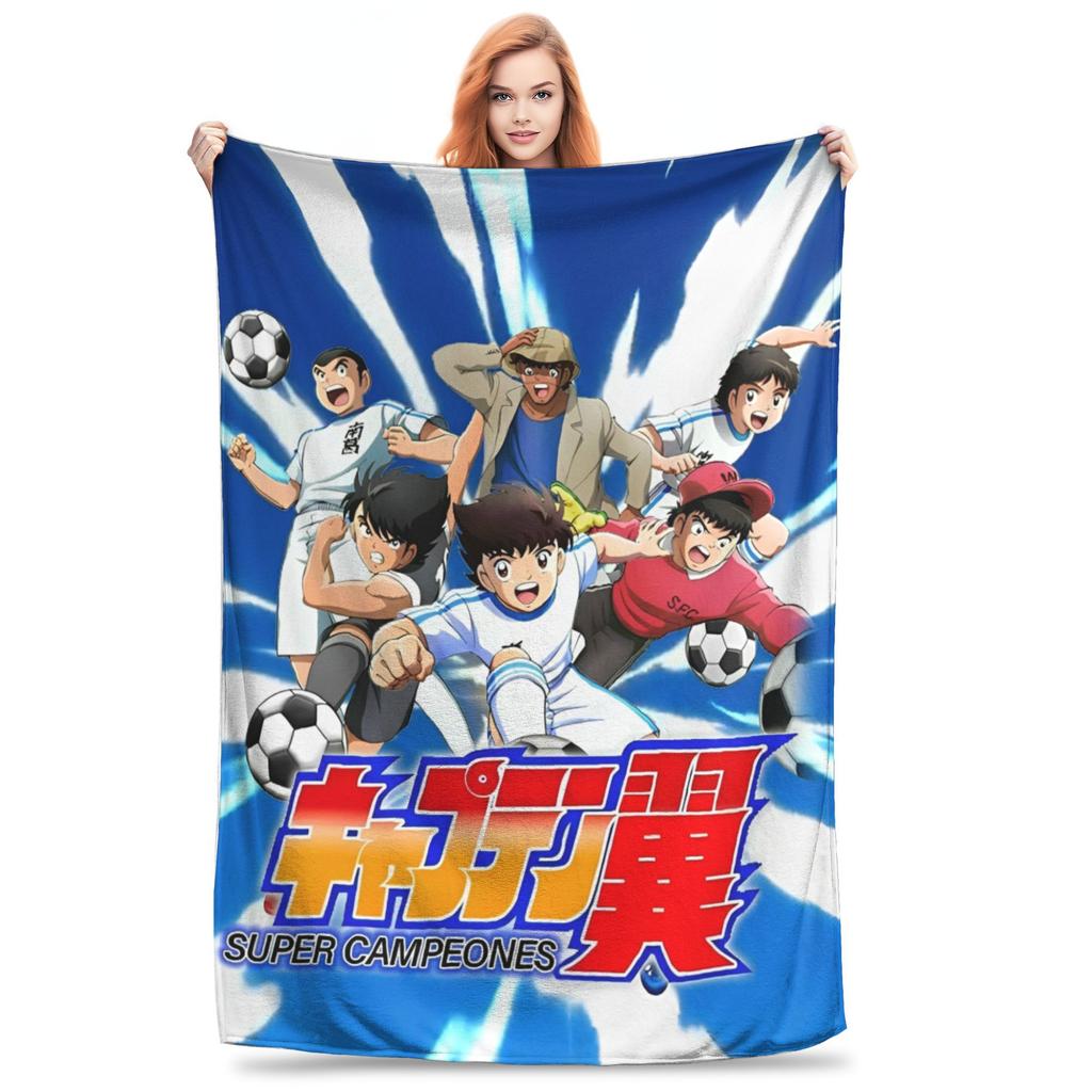 Captain Tsubasa Team Blanket Teppei Kisugi Wakabayashi Genzo Flannel Throw Blankets Summer Air Conditioning Soft Bedspreads,