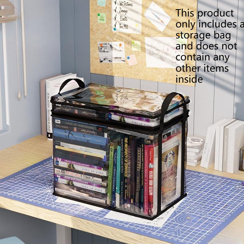 Large Capacity Student Moisture-proof Organizing Bag Book Storage Box Large Opening Transparent Waterproof Textbook Storage Bag
