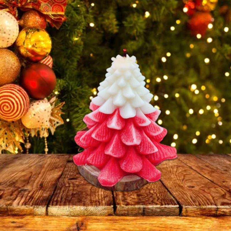 Aroma Plaster Silicone Mold Handicrafts Soap Candle Resin Casting Handmade Sawtooth Christmas Tree Shape 3D Candle Mold