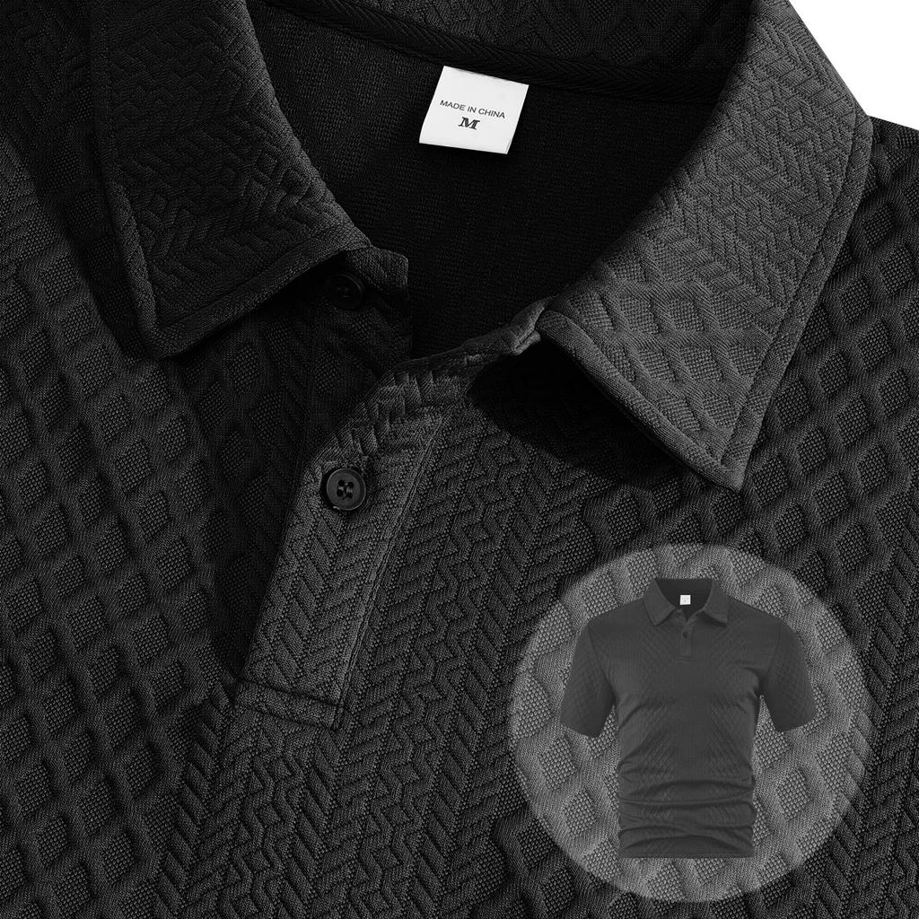 Men's New Casual Sports Thin Lapel Shirt Short Sleeve Set
