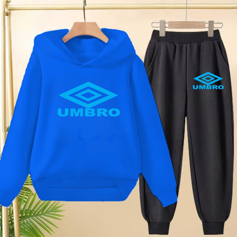 Kinderkleidung Buchstabe Marke Aufdruck Hoodie Pullover 3-12 Jahre Jacke Sweatshirt+Hose 2-teiliges Set Jungen Mädchen Freizeit Sport Jogginganzug