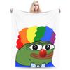 Sad P-Pepe Frog Meme Flannel Blanket Winter  Soft Throw Blanket for Children Living Room Novelty Bedspread Sofa Bed Cover