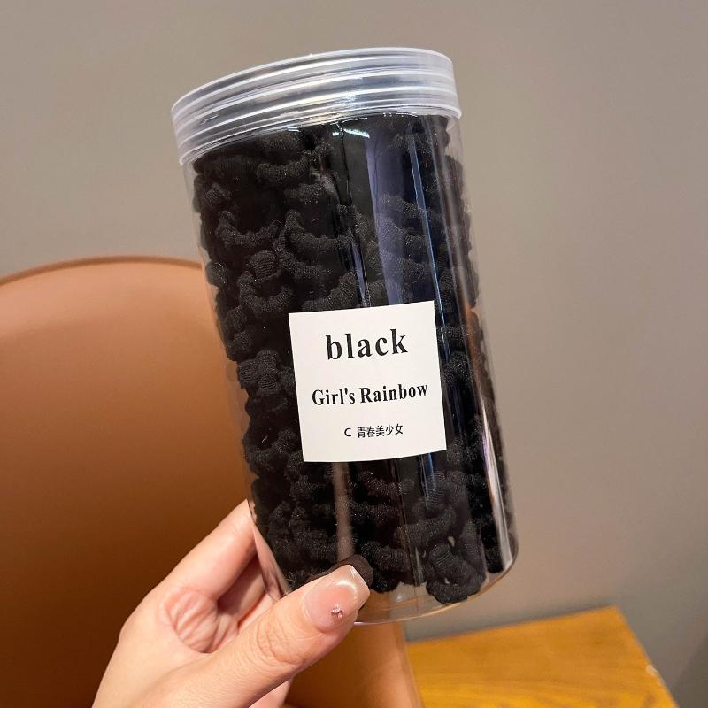 200pcs/set Girls Fluffy Hair Tie Jars Soft Textured Small Scrunchies Perfect Daily Hairstyling Cute Hair Bands Ponytails Adorable Vibrant Hair Tie