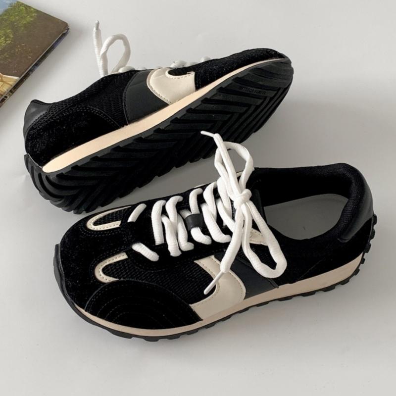 Fashion Designer Forest System Round Toe Sneakers Women 2025 Trendy Mix Color Flat Shoes New Retro Sports Shoes Casual Soft Sneakers