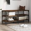VidaXL Shoe Bench, Shoe Rack with Legs, Shoe Cabinet with Living Room Storage, Industrial, Smoked Oak 839045