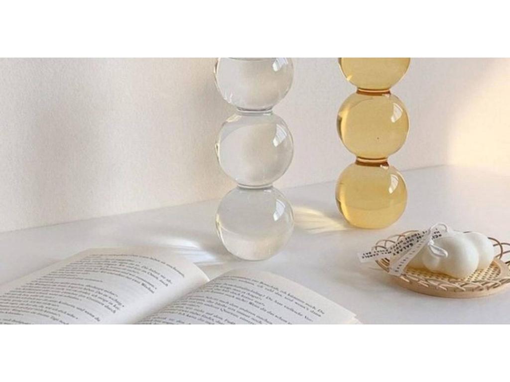 Korean-Style Transparent Glass Flower Vase for Soft Decoration and Photography