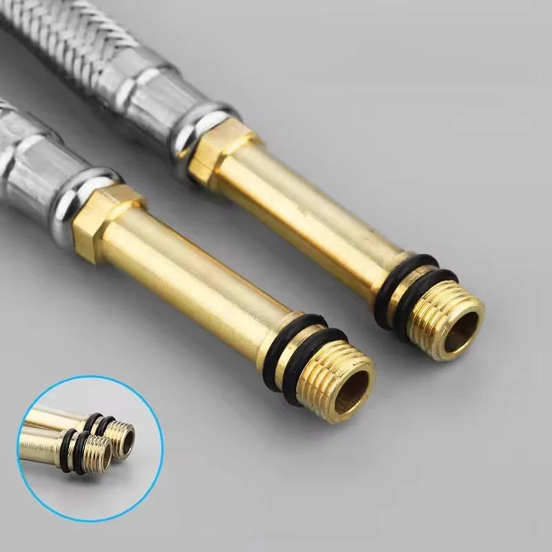 Water Heater High Pressure Explosion-proof Water Pipe 304 Stainless Steel Braided Pipe  Basin Faucet Pointed Water Inlet Hose