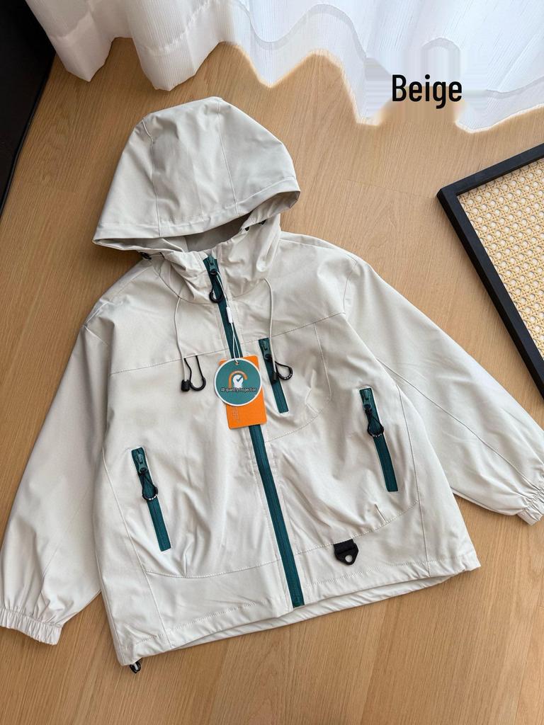 Dziecięca kurtka jesienna wiatrówka - Trzyodporna, Lekka, Casualowo-sportowa, z długim rękawem dla chłopców i dziewcząt