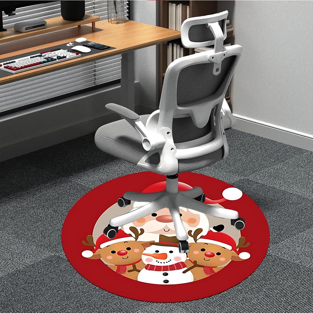 

1PC Santa Claus, Snowman Chair Carpet for Office, Indoor Non-Slip Washable Carpet, Soft Comfortable Mat For Office Room yy250930190 80cm by 80cm