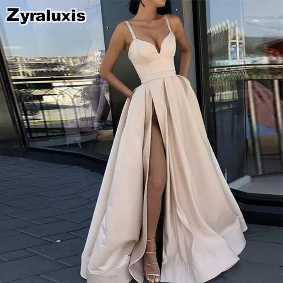 Neues Frühlings-Schlankheits-Farbblock-Träger-High-Low-Abend-Chiffonkleid