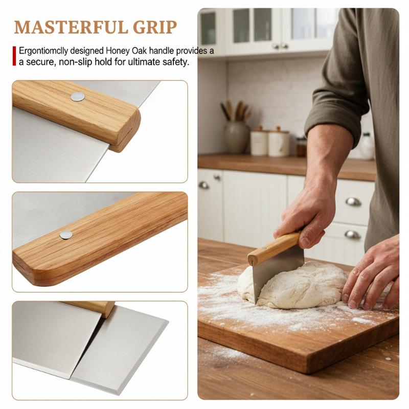 Stainless Steel Cake Scraper with Scale Versatile Dough Cutter for Baking Pastry Bread Kitchen Accessory